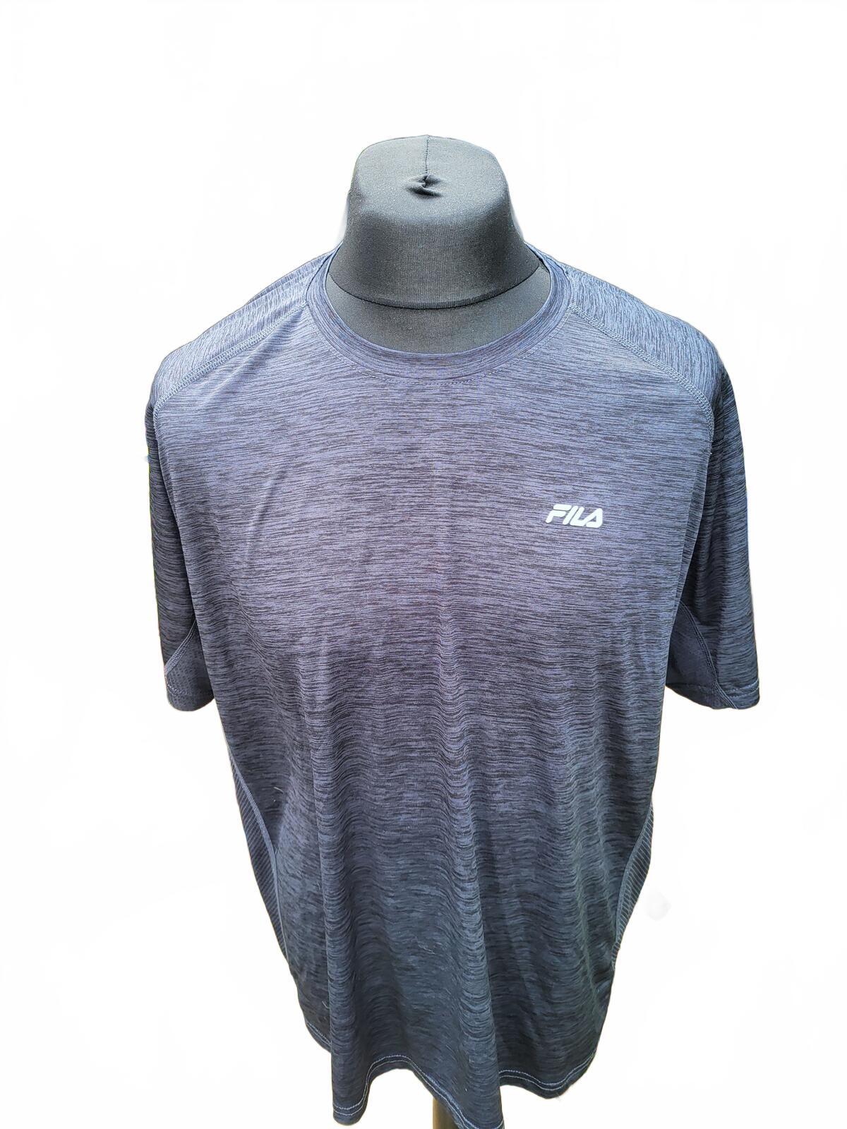 FILA Men's Dark Grey Heather Activewear T-Shirt - Size 3XL