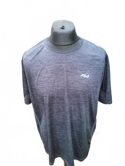 FILA Men's Dark Grey Heather Activewear T-Shirt - Size 3XL