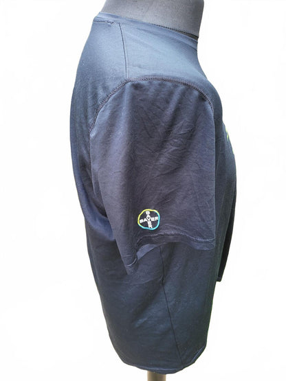 Under Armour Medium Grey Gym Tee - Green Sun Logo Graphic