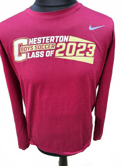 Nike Chesterton Boys Soccer Class of 2023 Long Sleeve Maroon Tee - L