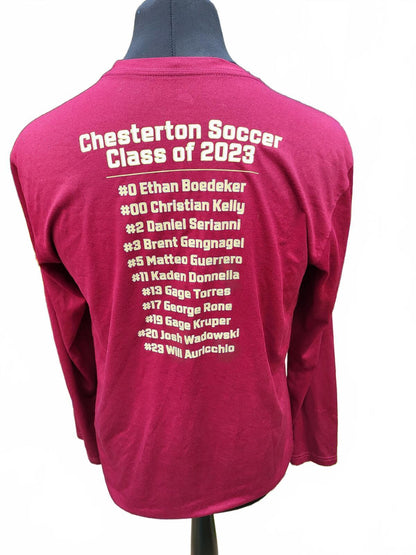 Nike Chesterton Boys Soccer Class of 2023 Long Sleeve Maroon Tee - L