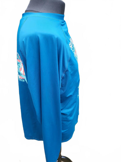 Chaps Ralph Lauren Blue Long Sleeve Swim Rash Guard Marlin Graphic - XL