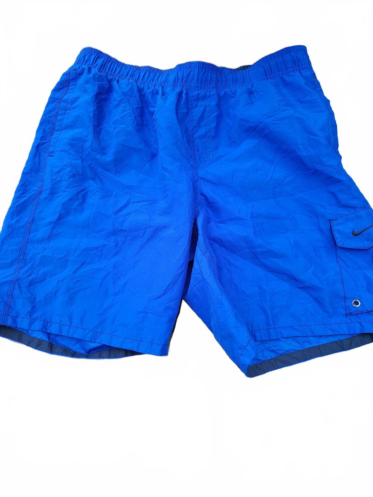 Nike Men's Blue Swim Shorts with Cargo Pocket - Large