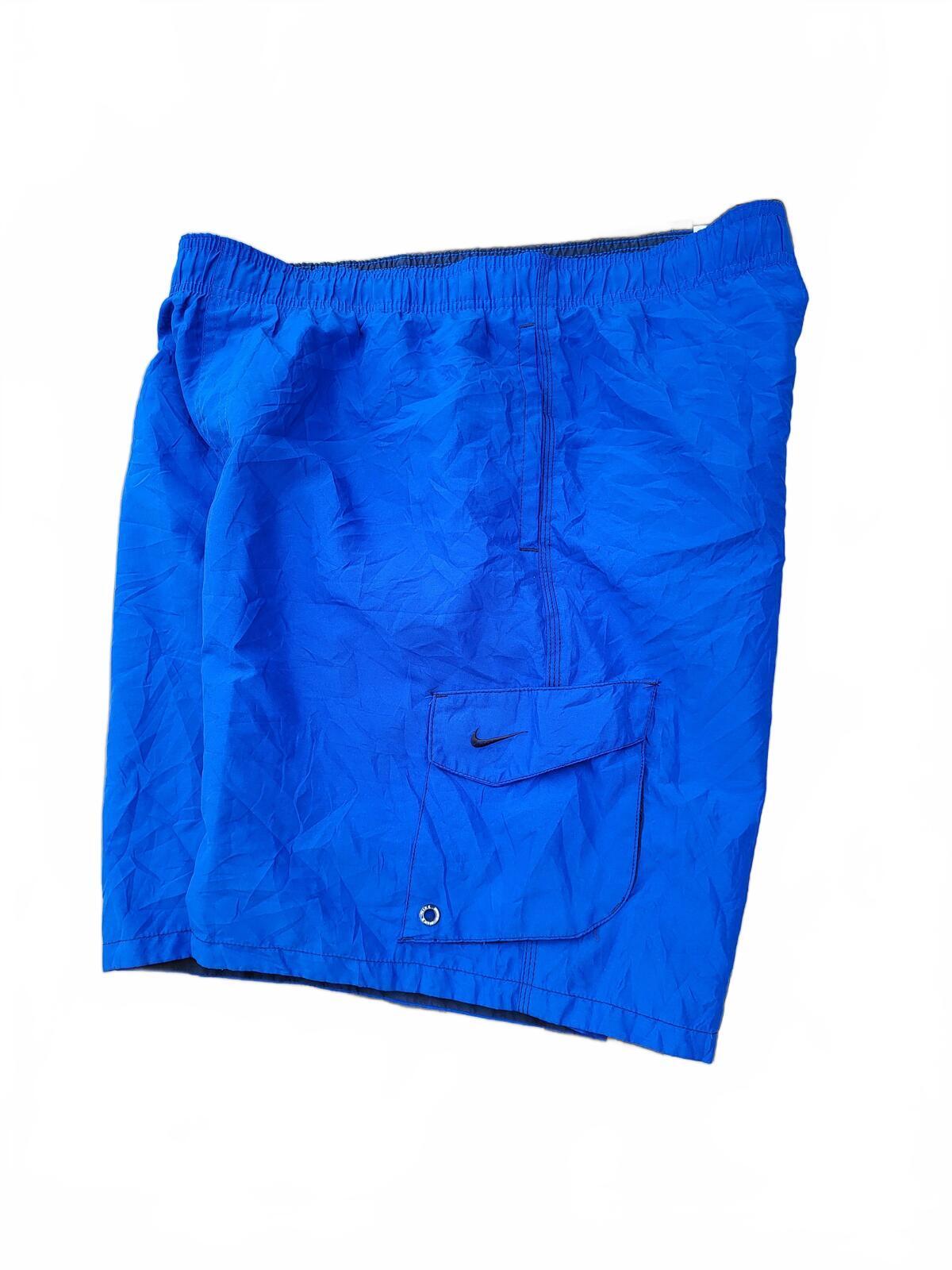 Nike Men's Blue Swim Shorts with Cargo Pocket - Large