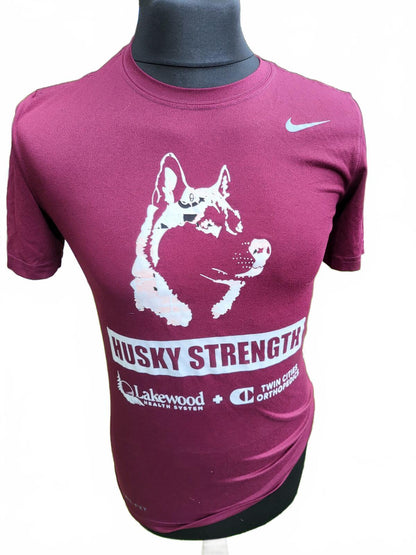 Nike Husky Strength Graphic T-Shirt Maroon - Small