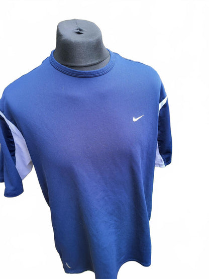 Nike Blue and White Short Sleeve Sports T-Shirt - Extra Large XL