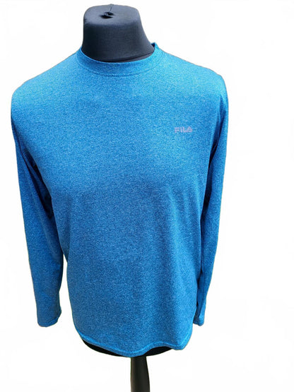 Fila Long Sleeve Blue Performance Shirt - Medium