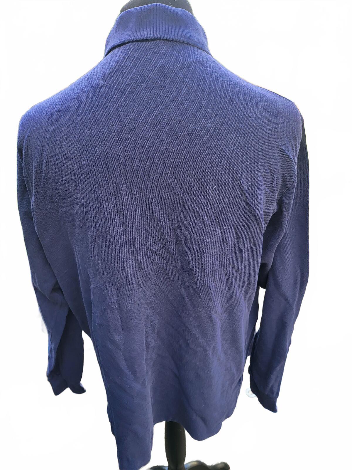 Lacoste Men's Long Sleeve Polo Shirt Navy Blue - Size 7 - XL