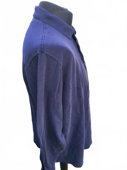 Lacoste Men's Long Sleeve Polo Shirt Navy Blue - Size 7 - XL