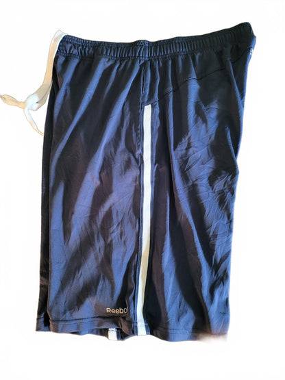 Reebok Navy Blue Men's Athletic Shorts with White Drawstring - Large