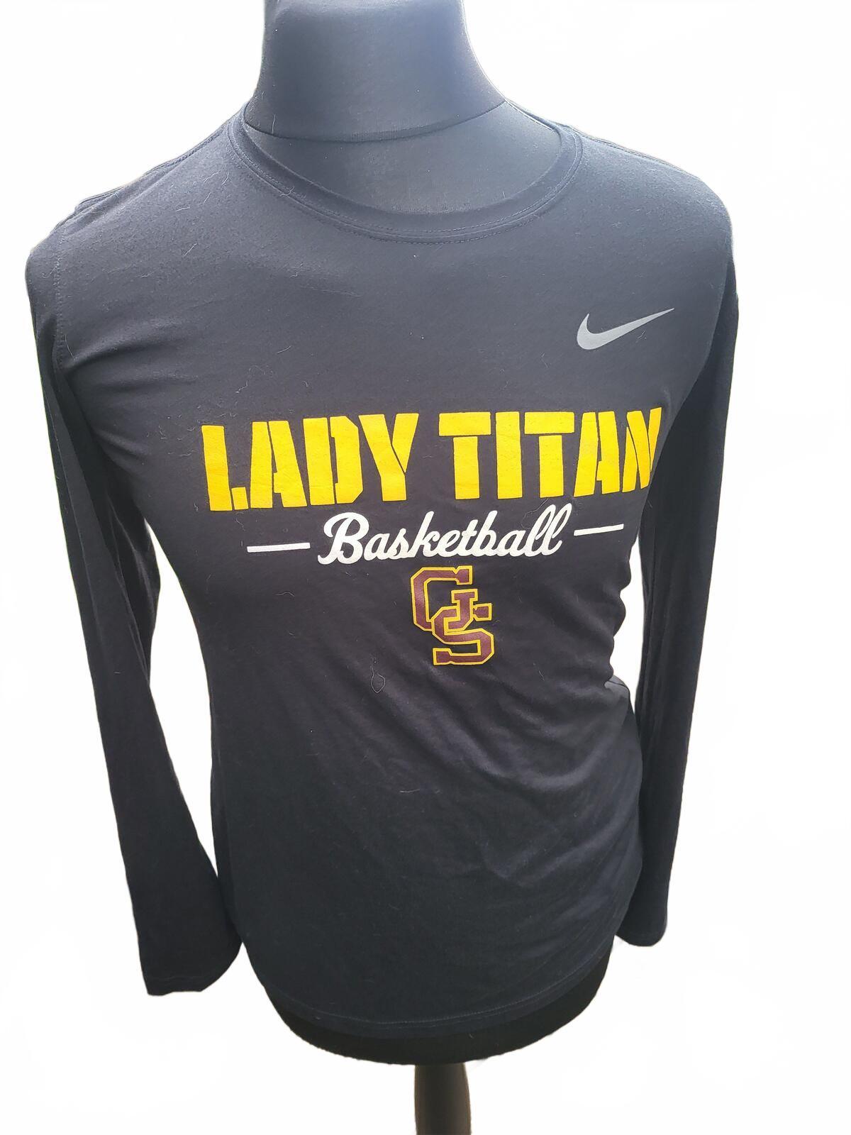 Nike Long Sleeve "Lady Titan" Basketball Graphic T-Shirt - Size Large