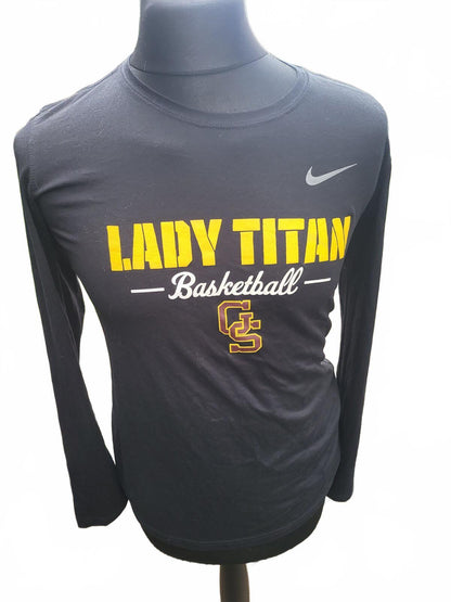Nike Long Sleeve "Lady Titan" Basketball Graphic T-Shirt - Size Large