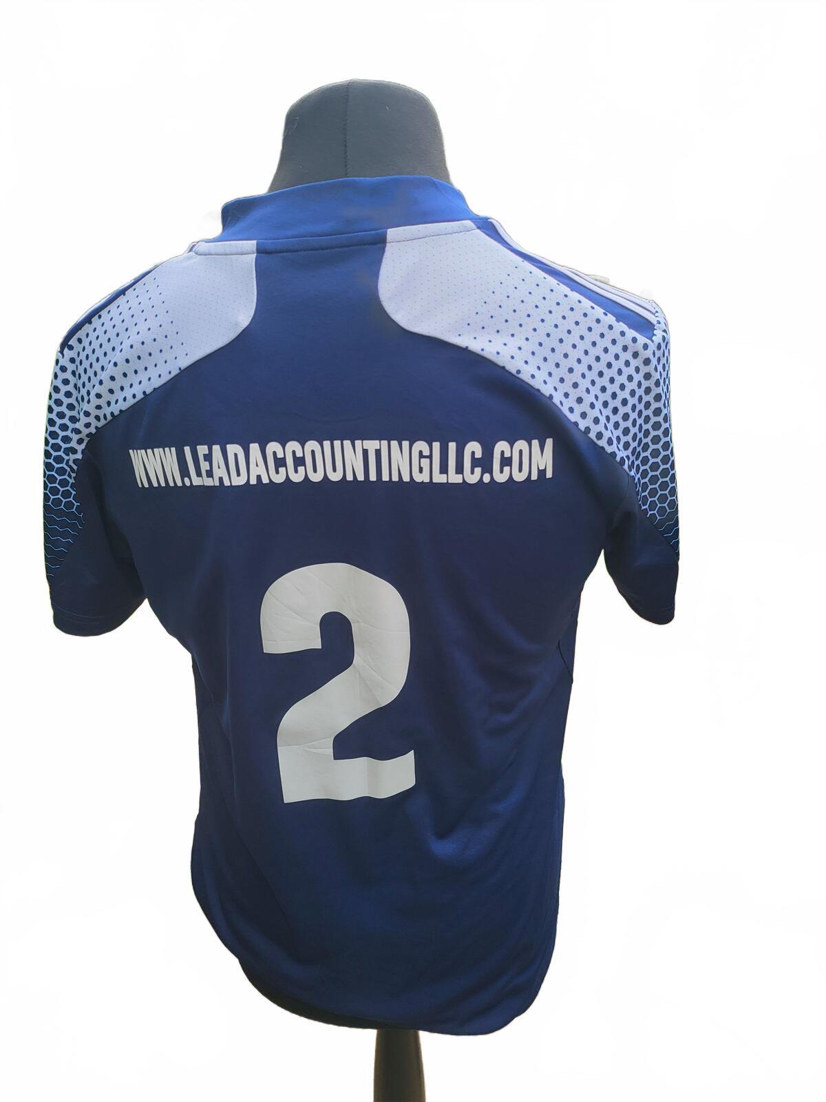 Adidas Blue Lead Accounting Sports Jersey Size M