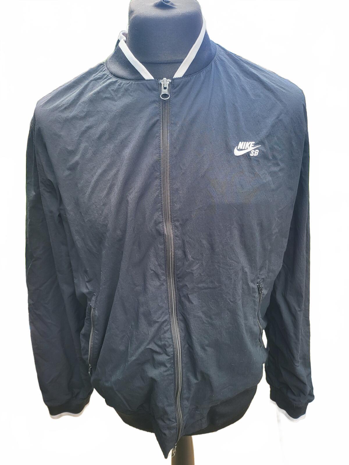 Nike SB Black Full Zip Skateboarding Windbreaker Jacket - Size Large