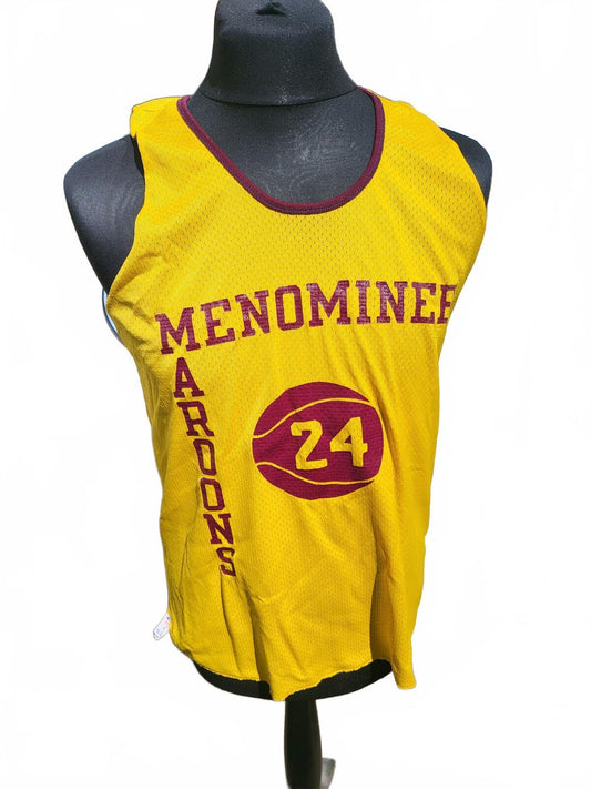 Vintage 80s Champion USA Menominee Maroons Reversible Basketball Jersey - M