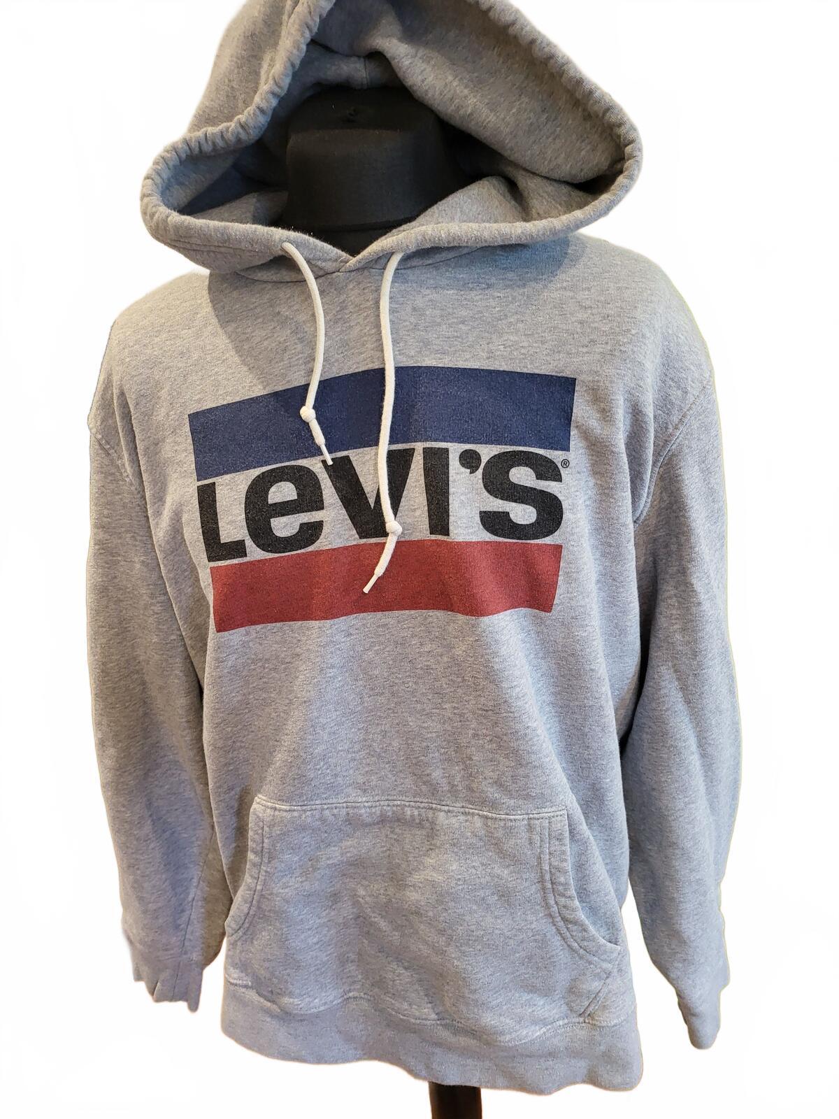 Levi's Retro Sportswear Graphic Hoodie - Heather Grey - Men's XL (Preloved)