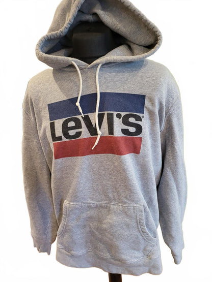 Levi's Retro Sportswear Graphic Hoodie - Heather Grey - Men's XL (Preloved)