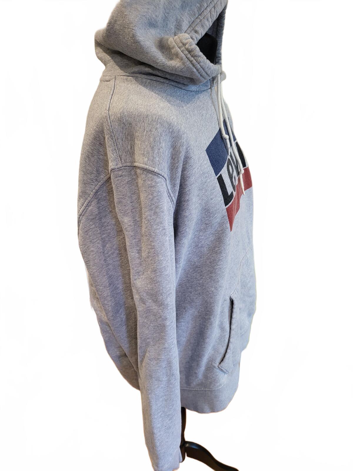 Levi's Retro Sportswear Graphic Hoodie - Heather Grey - Men's XL (Preloved)