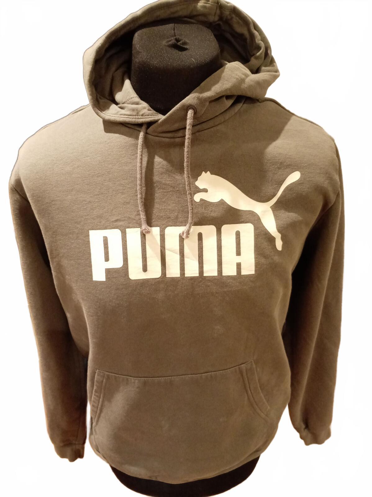 Puma Men's Hooded Sweatshirt in Light Brown/Beige - Medium