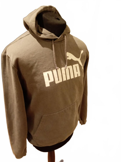 Puma Men's Hooded Sweatshirt in Light Brown/Beige - Medium