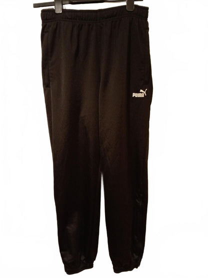 Puma Black Track Pants with Elastic Waist and Ankle Cuffs - Medium