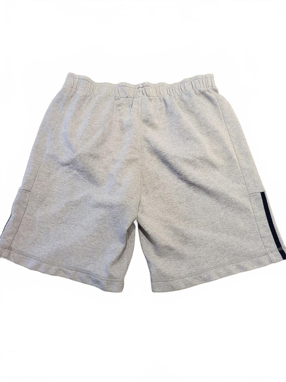 Adidas Grey Athletic Shorts with Navy Stripes - XL