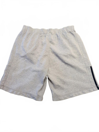 Adidas Grey Athletic Shorts with Navy Stripes - XL