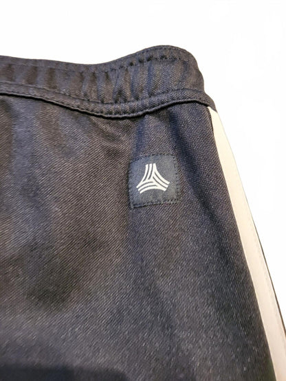 Adidas Black Track Pants with White Stripes - Large