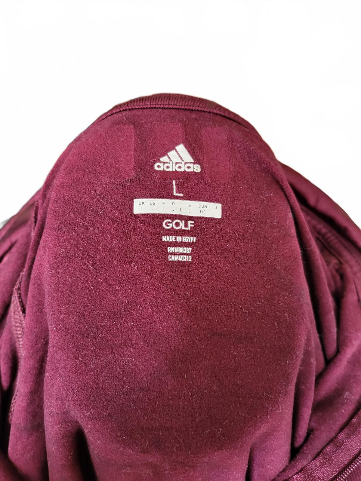 Adidas Golf Long Sleeve Half Zip Top YOUTH Large Burgundy
