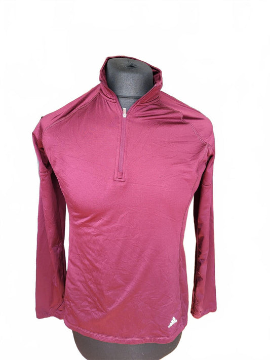 Adidas Golf Long Sleeve Half Zip Top YOUTH Large Burgundy