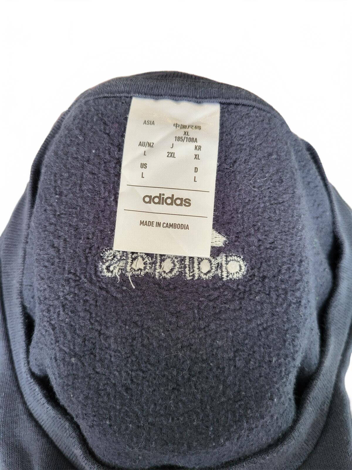 Adidas Navy Blue Crewneck Sweatshirt with Large Logo - Size Large