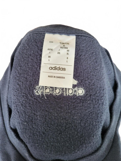 Adidas Navy Blue Crewneck Sweatshirt with Large Logo - Size Large