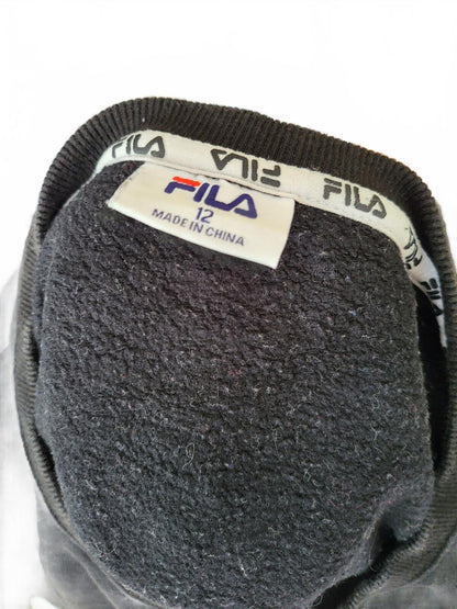 FILA Black Crewneck Sweatshirt with Logo - SMALL