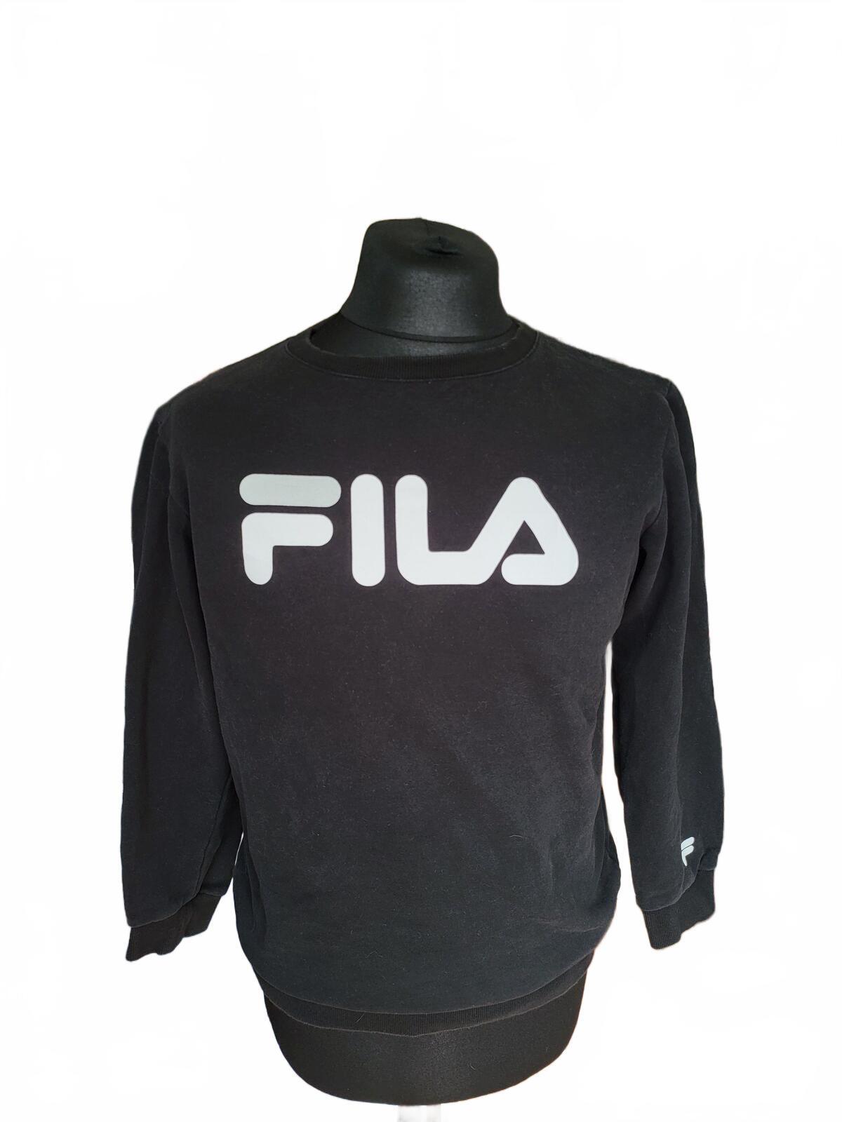 FILA Black Crewneck Sweatshirt with Logo - SMALL