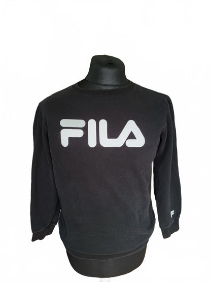 FILA Black Crewneck Sweatshirt with Logo - SMALL