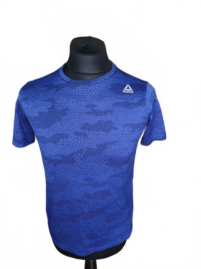 Reebok Blue Camouflage Short Sleeve Sports T-Shirt - XL