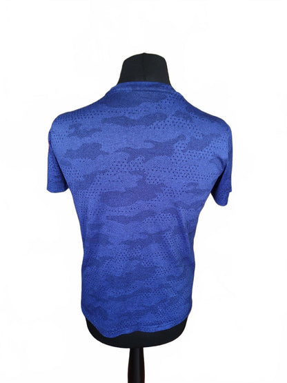 Reebok Blue Camouflage Short Sleeve Sports T-Shirt - XL