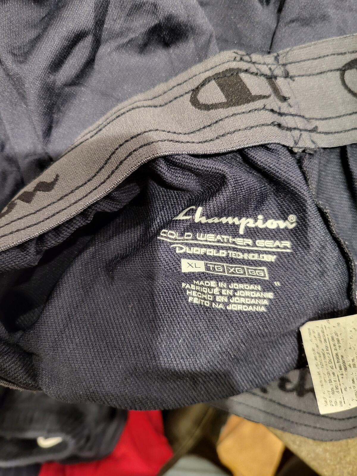 Champion Black Athletic Track Pants with Side Zippers - XL