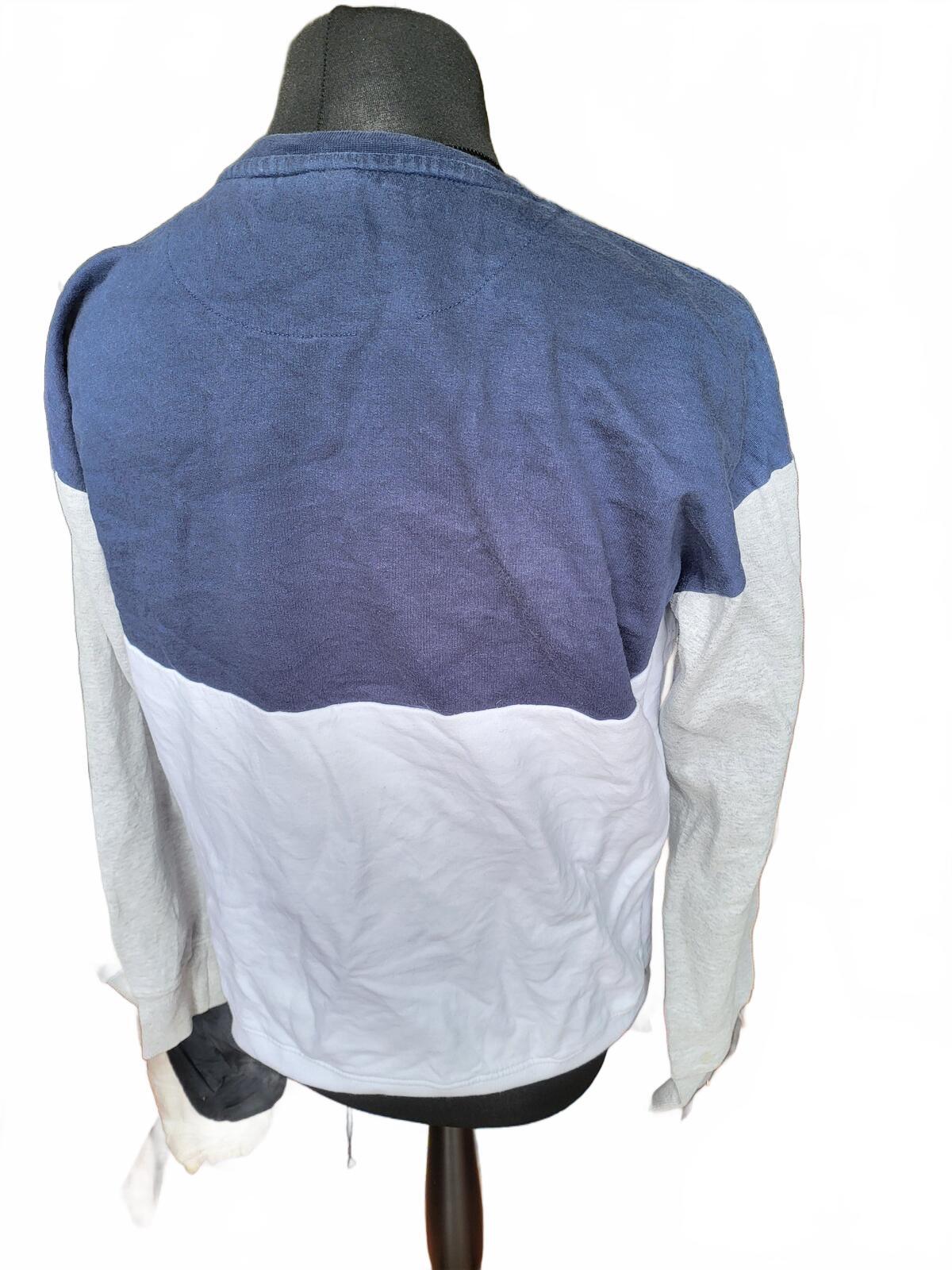 Ellesse Heritage Crewneck Sweatshirt Navy Grey White Block Colour Jumper Top M