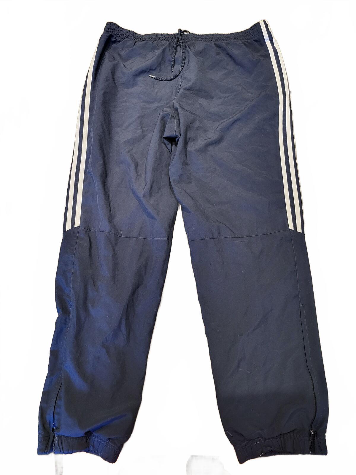 Vintage Adidas Tracksuit Bottoms Mens M 2XL Navy Blue 3-Stripe Joggers 2003