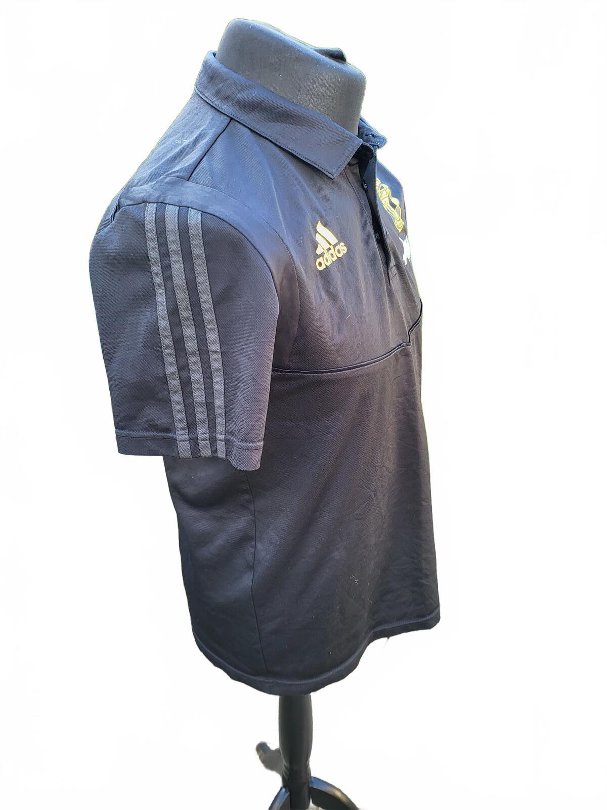 Adidas Man United Polo Shirt Mens Medium M Black Aon Football Training Top