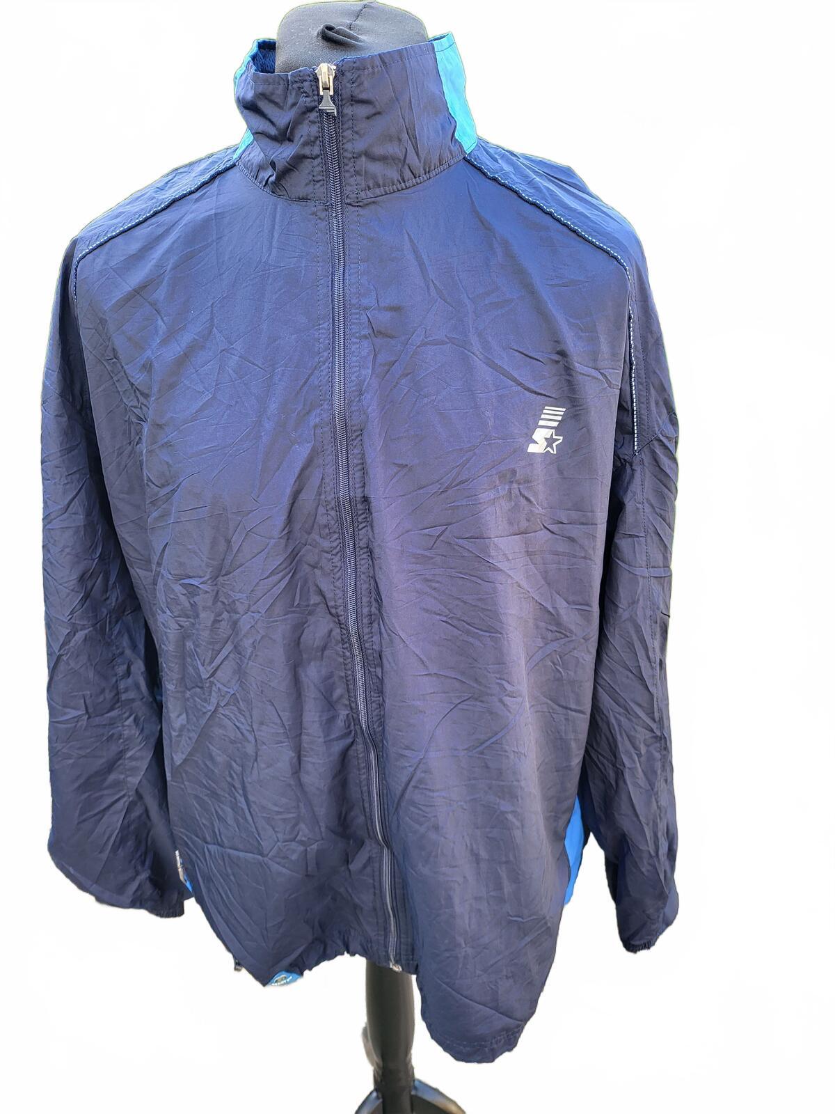 Starter Windbreaker Jacket Mens XL Extra Large Navy Blue Retro 90s Hip Hop Rap