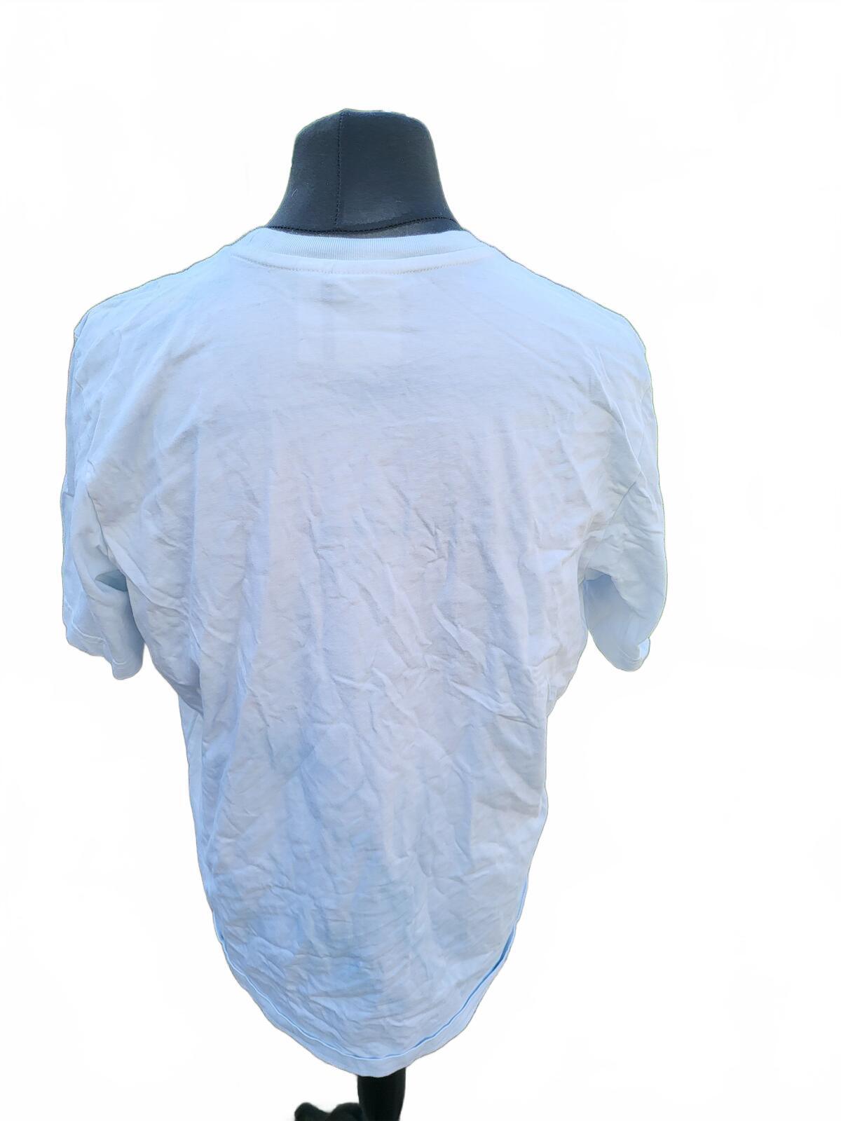 Adidas Originals T Shirt Mens XL Extra Large Light Blue Trefoil Patch Graphic