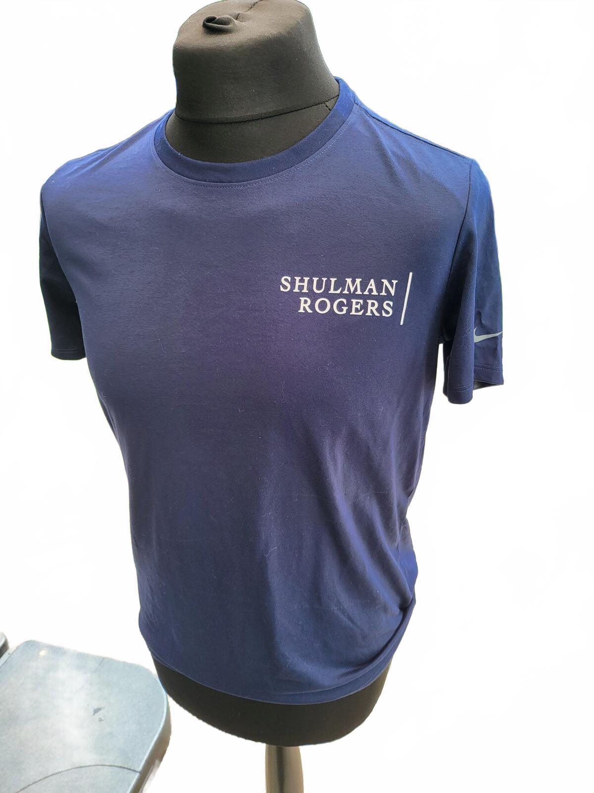 Nike Training Shirt Mens Medium M Blue Short Sleeve Workout Gym Top Promo
