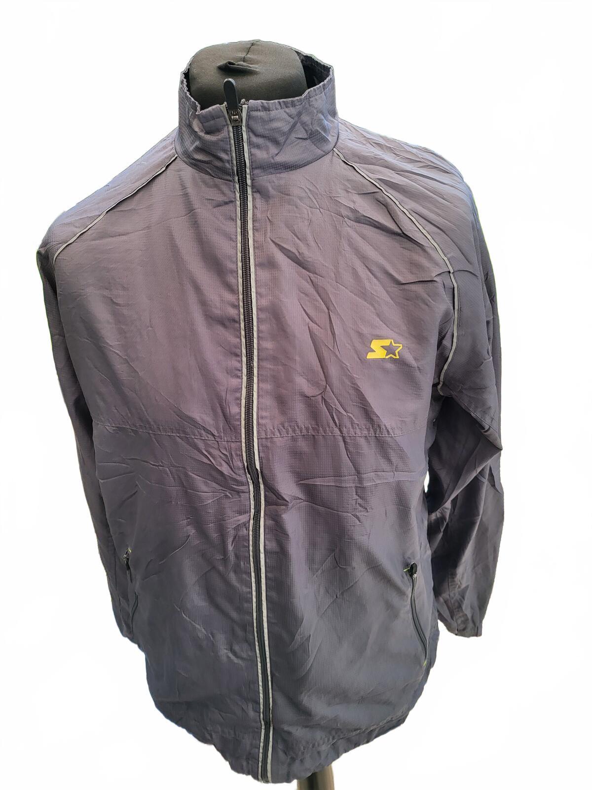 Starter Windbreaker Jacket Mens Medium M Grey Technical Y2K Track Top Running