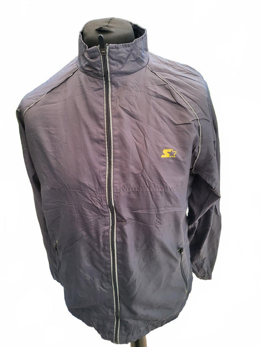 Starter Windbreaker Jacket Mens Medium M Grey Technical Y2K Track Top Running