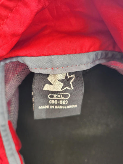 Starter Windbreaker Jacket Mens 2XL XXL Red Grey Retro Y2K Hip Hop Track Top