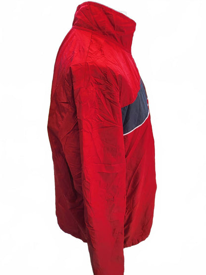 Starter Windbreaker Jacket Mens 2XL XXL Red Grey Retro Y2K Hip Hop Track Top