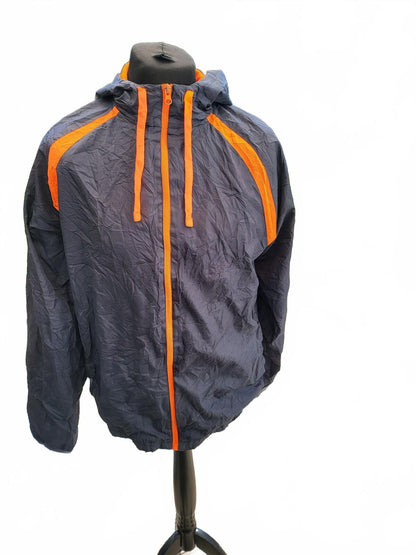 Vintage Starter Jacket Mens Large L Black Orange Hooded Retro 90s Hip Hop