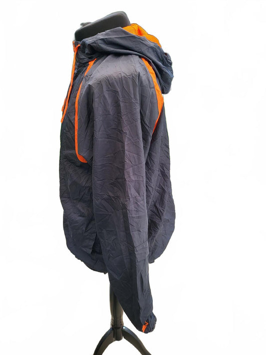 Vintage Starter Jacket Mens Large L Black Orange Hooded Retro 90s Hip Hop